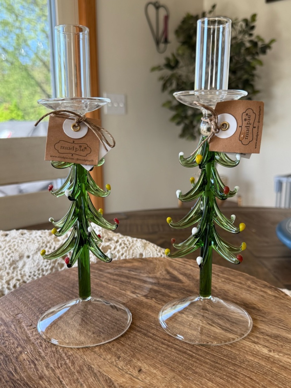 Mud Pie Large Tree Taper Candle Holders , NWT - Picture 2 of 5
